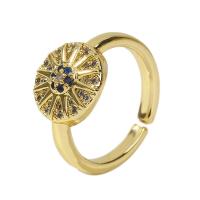 Cubi Circonia Micro Pave anello in ottone, placcato color oro, Regolabile & Micro spianare cubic zirconia & per la donna, oro, 18mm, Venduto da PC