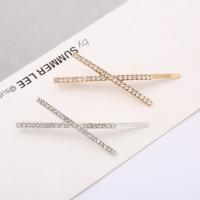 Hair Slide Zinc Alloy plated for woman & with rhinestone nickel lead & cadmium free Sold By Lot