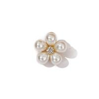Plastic Pearl Brooch Zinc Alloy with Plastic Pearl gold color plated & for woman & with rhinestone nickel lead & cadmium free 22mm Sold By Lot
