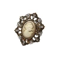 Rhinestone Brooch Zinc Alloy Face plated & for woman & with rhinestone nickel lead & cadmium free Sold By Lot