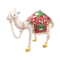 Enamel Brooch, Tibetan Style, with acrylic rhinestone, Camel, plated, for woman & with rhinestone, more colors for choice, nickel, lead & cadmium free, 46x39mm, 10PCs/Lot, Sold By Lot