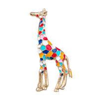 Enamel Brooch Zinc Alloy Giraffe gold color plated for woman nickel lead & cadmium free Sold By Lot