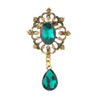 Rhinestone Brooch Zinc Alloy with Glass Rhinestone plated for woman & hollow nickel lead & cadmium free Sold By Lot