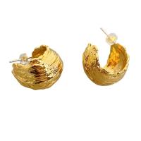 Brass Stud Earring 18K gold plated fashion jewelry & for woman nickel lead & cadmium free 21.50mm Sold By Pair