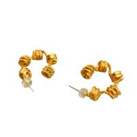 Brass Stud Earring 18K gold plated fashion jewelry & for woman nickel lead & cadmium free 24.50mm Sold By Pair