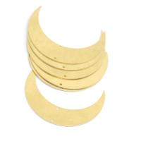 Brass Jewelry Connector, Moon, gold color plated, DIY & 1/1 loop, golden, nickel, lead & cadmium free, 46.10x32mm, Approx 100PCs/Bag, Sold By Bag