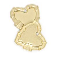 Μενταγιόν Brass Heart, Ορείχαλκος, Καρδιά, χρώμα επίχρυσο, για άνδρες και γυναίκες, χρυσαφένιος, νικέλιο, μόλυβδο και κάδμιο ελεύθεροι, 19.60x19.90mm, Περίπου 100PCs/τσάντα, Sold Με τσάντα