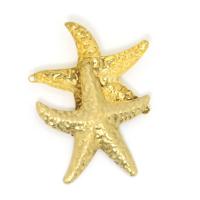 Bijoux pendentifs en laiton, étoile de mer, Placage de couleur d'or, unisexe, doré, protéger l'environnement, sans nickel, plomb et cadmium, 32x33.90mm, Environ 100PC/sac, Vendu par sac