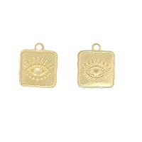 Brass Jewelry Pendants, Square, gold color plated, Unisex, golden, nickel, lead & cadmium free, 12.70x15.20mm, Approx 100PCs/Bag, Sold By Bag
