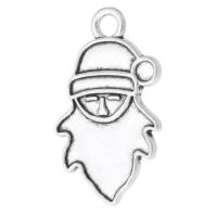 Tibetan Style Christmas Pendants, Santa Claus, antique silver color plated, Unisex, silver color, nickel, lead & cadmium free, 14x24x1.50mm, Hole:Approx 2mm, Sold By KG