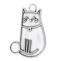 Zinc Alloy Animal Pendants Cat antique silver color plated Unisex silver color nickel lead & cadmium free Approx 2mm Sold By KG