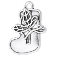 Tibetan Style Christmas Pendants, antique silver color plated, Unisex, silver color, nickel, lead & cadmium free, 19x25x3mm, Hole:Approx 2mm, Sold By KG