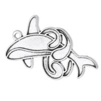 Tibetan Style Animal Pendants, Whale, antique silver color plated, Unisex, silver color, nickel, lead & cadmium free, 35x21x1.50mm, Hole:Approx 1.5mm, Sold By KG