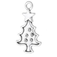 Tibetan Style Christmas Pendants, Christmas Tree, antique silver color plated, Unisex, silver color, nickel, lead & cadmium free, 25x27x1mm, Hole:Approx 2mm, Sold By KG