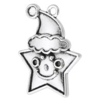 Tibetan Style Christmas Pendants, Star, antique silver color plated, Unisex, silver color, nickel, lead & cadmium free, 19.50x26x3mm, Hole:Approx 2mm, Sold By KG