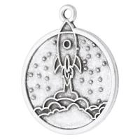Tibetan Style Pendants, Flat Round, antique silver color plated, Unisex, silver color, nickel, lead & cadmium free, 25x30x1mm, Hole:Approx 2mm, Sold By KG