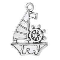 Tibetan Style Pendants, Ship, antique silver color plated, Unisex, silver color, nickel, lead & cadmium free, 22x28x2mm, Hole:Approx 2mm, Sold By KG