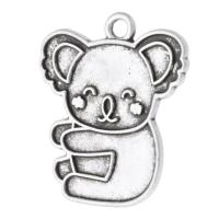 Tibetan Style Animal Pendants, Koala, antique silver color plated, Unisex, silver color, nickel, lead & cadmium free, 19x23x1mm, Hole:Approx 2mm, Sold By KG