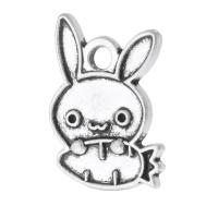 Tibetan Style Animal Pendants, Rabbit, antique silver color plated, Unisex, silver color, nickel, lead & cadmium free, 12x15x1.50mm, Hole:Approx 2mm, Sold By KG