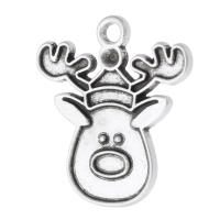 Tibetan Style Christmas Pendants, Christmas Reindeer, antique silver color plated, Unisex, silver color, nickel, lead & cadmium free, 19x21x1.50mm, Hole:Approx 2mm, Sold By KG