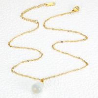 Titanium Steel Necklace with Cats Eye with 1.97 extender chain Teardrop gold color plated for woman Length 16.14 Inch Sold By PC