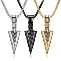 Titanium Steel Necklace arrowhead plated & for man 55mm Length 23.62 Inch Sold By PC