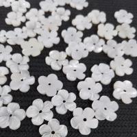 Prirodni White Shell perle, Bijela Shell, Cvijet, možete DIY, bijel, 10x10x2mm, 10računala/Torba, Prodano By Torba
