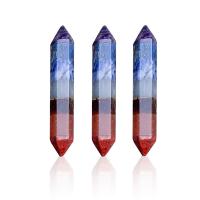 Gemstone Decoration, Conical, polished, patchwork, mixed colors, 10x42mm, Sold By PC