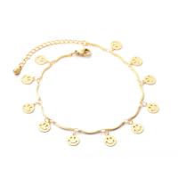Stainless Steel Anklet 304 Stainless Steel with 1.97inch extender chain Vacuum Ion Plating fashion jewelry & for woman golden 7.5*9mm Sold Per Approx 7.87 Inch Strand