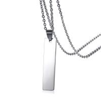 Stainless Steel Jewelry Necklace, 304 Stainless Steel, fashion jewelry & different styles for choice & for man, original color, 2.4mm,10*43mm, Length:Approx 19.69 Inch, Sold By PC