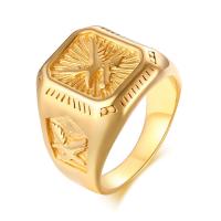 Палец кольцо из нержавеющей стали, Нержавеющая сталь 304, ювелирные изделия моды & разный размер для выбора & Мужский, Золотой, 17*18.5mm,1.5mm, продается PC