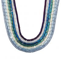 Fashion Glazen kralen, Kolom, 7 stuks & DIY, gemengde kleuren, 5x2.50mm, Lengte Ca 28.35-29.53 inch, 7strengen/Bag, Verkocht door Bag