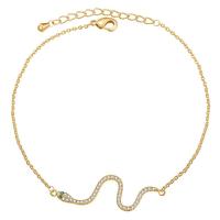 Cubic Zircon Micro Pave Brass Necklace, Snake, gold color plated, fashion jewelry & different styles for choice & micro pave cubic zirconia & for woman, more colors for choice, nickel, lead & cadmium free, Sold By PC