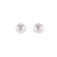 Boucle d'oreille dormeuse en alliage de zinc, avec perle de plastique, Rond, Placage de couleur argentée, bijoux de mode & normes différentes pour le choix & pour femme, blanc, Vendu par paire