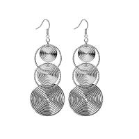 Stainless Steel Drop Earring, 304 Stainless Steel, platinum color plated, different styles for choice & for woman, silver color, 32x89mm, Sold By Pair
