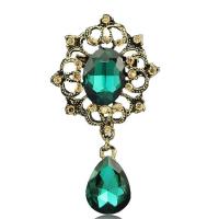 Crystal Brooch Zinc Alloy with Czech Rhinestone & Crystal plated for woman & hollow Sold By Lot