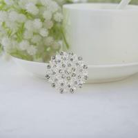 Rhinestone Brooch Zinc Alloy with Czech Rhinestone Flower silver color plated for woman & with rhinestone nickel lead & cadmium free Sold By Lot