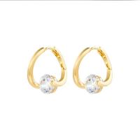 Brass Leverback Earring, plated, micro pave cubic zirconia & for woman, more colors for choice, 8x17mm, Sold By Pair