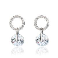 Brass Drop Earring, plated, micro pave cubic zirconia & for woman, more colors for choice, 9x19mm, Sold By Pair