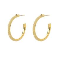Brass Hoop Earring gold color plated for woman 30mm Sold By Pair