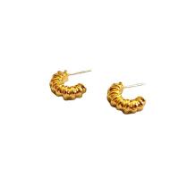 Brass Stud Earring, 18K gold plated, fashion jewelry & for woman, nickel, lead & cadmium free, 14.60x10.50mm, Sold By Pair