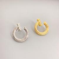Brass Stud Earring plated fashion jewelry & for woman & with rhinestone nickel lead & cadmium free Sold By Pair