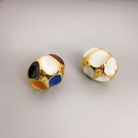 Brass Stud Earring, 18K gold plated, fashion jewelry & for woman & enamel, more colors for choice, nickel, lead & cadmium free, 24x19.50mm, Sold By Pair