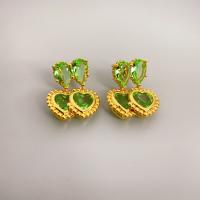 Rhinestone Earring Brass plated fashion jewelry & for woman & with rhinestone nickel lead & cadmium free Sold By Pair
