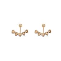 Tibetan Style Stud Earring, Heart, high quality plated, fashion jewelry & for woman, golden, 20x25mm, Sold By Pair