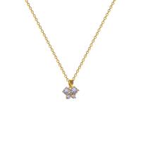 Acier titane collier, avec 5.8cm chaînes de rallonge, Plaqué d'or, bijoux de mode & pavé de micro zircon & pour femme, doré, Longueur:34 cm, Vendu par PC