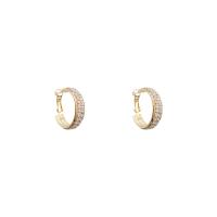 Zinc Alloy Huggie Hoop Earring high quality plated fashion jewelry & for woman & with rhinestone golden Sold By Pair