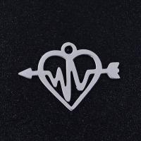 Edelstahl -Herz-Anhänger, 201 Edelstahl, Modeschmuck & unisex, keine, 18x12.50mm, 5PCs/Tasche, verkauft von Tasche