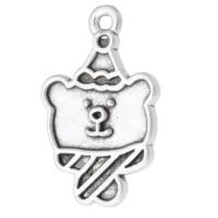 Tibetan Style Animal Pendants, Bear, antique silver color plated, Unisex, silver color, nickel, lead & cadmium free, 14x22x2mm, Hole:Approx 1.5mm, Sold By KG