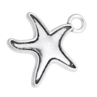 Tibetan Style Pendants, Starfish, antique silver color plated, Unisex, silver color, nickel, lead & cadmium free, 17x20x2mm, Hole:Approx 2mm, Sold By KG
